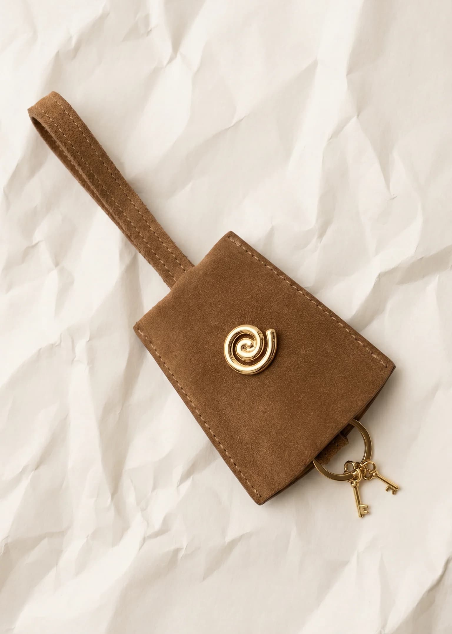 Keychain – Light Brown Suede